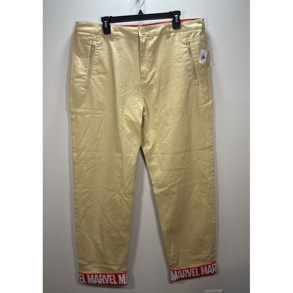 Disney Marvel Mens Khaki Pants Trousers Adults Beige Size 38x30 NEW With Tags - Picture 1 of 16